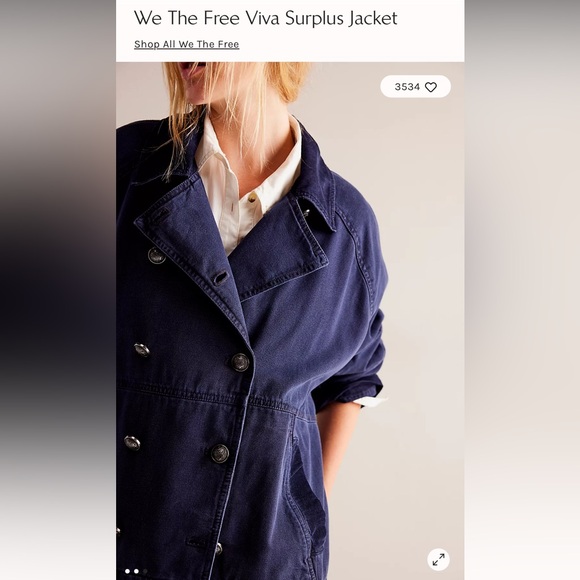 NWOT $168 We the free free people viva surplus jacket - Picture 3 of 4